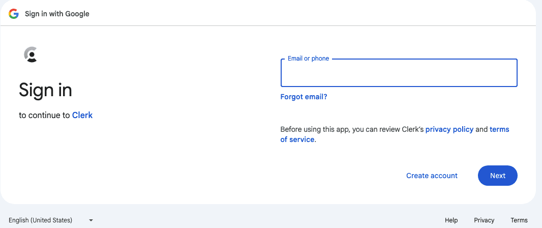 Google login